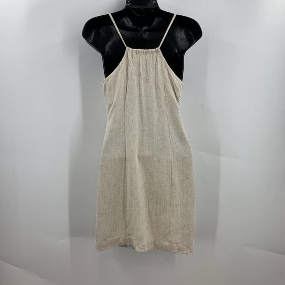 Topshop Women's Spaghettis Strap Linen Bland Full Button Front Dress Size 2 NWT - Picture 2 of 12